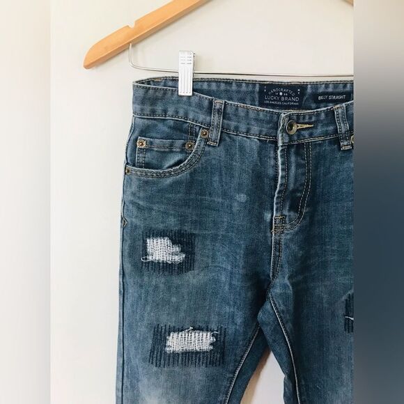 Lucky Brand | girls Billy Straight Distressed Jeans | size 14 - Picture 2 of 6